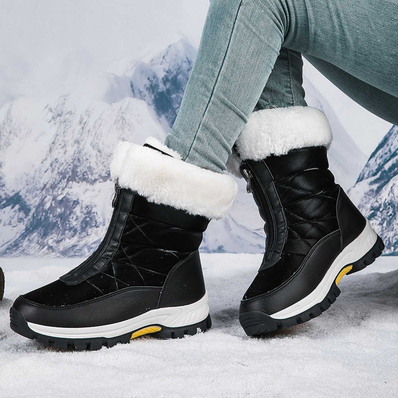 ❄️ Women’s Zipper Snow Boots – Non-Slip, -15℃ Insulation! Quick Ship for Winter Hikes 🚚
