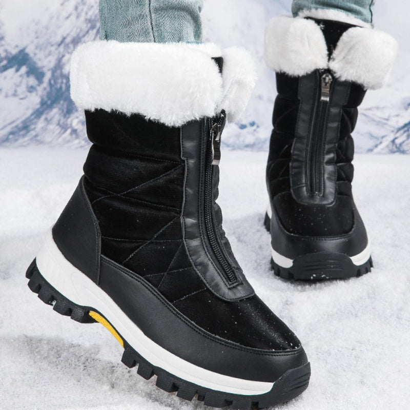 ❄️ Women’s Zipper Snow Boots – Non-Slip, -15℃ Insulation! Quick Ship for Winter Hikes 🚚