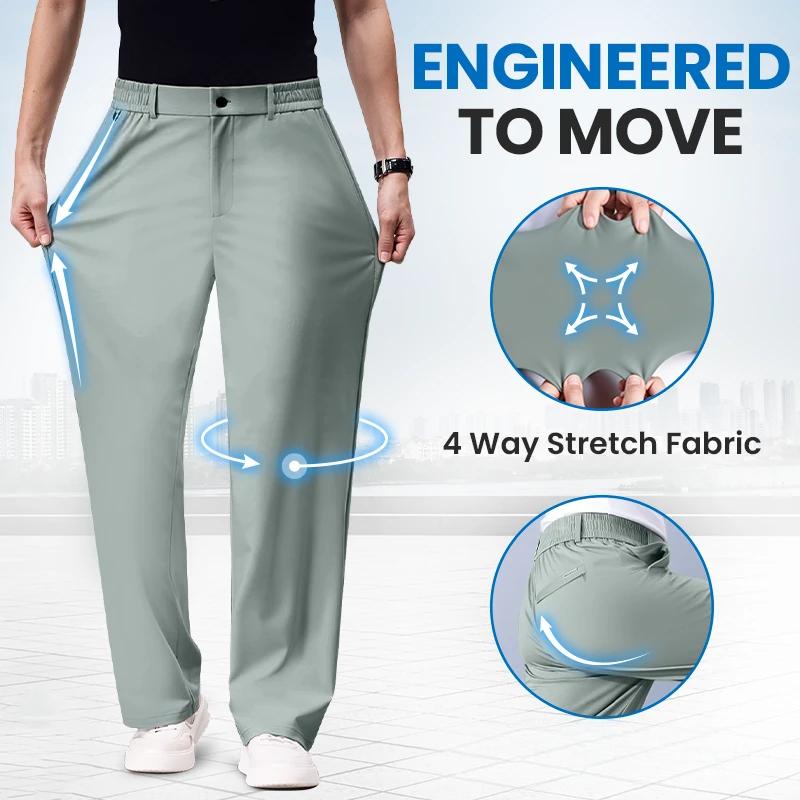 🔥Men’s Cotton-Blend Casual Pants – Soft Elastic Waist, Best-Seller for Lounging & Errands