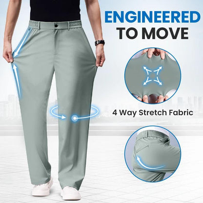 🔥Men’s Cotton-Blend Casual Pants – Soft Elastic Waist, Best-Seller for Lounging & Errands