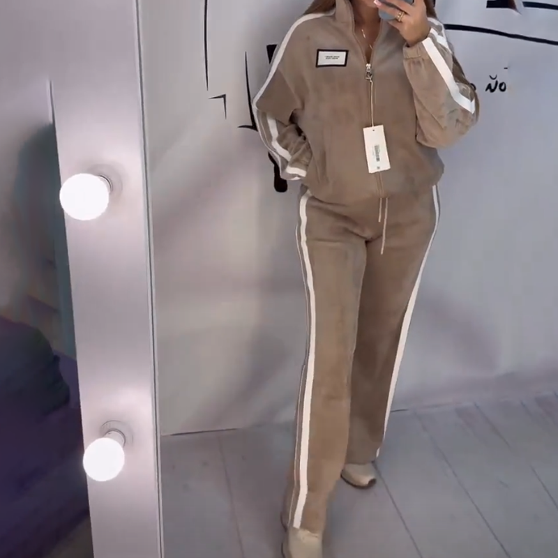 💥 50% OFF Limited! Women’s Color-Block 2-Piece Set – Elastic Waist, Trendy Contrast for Daily & Gifting