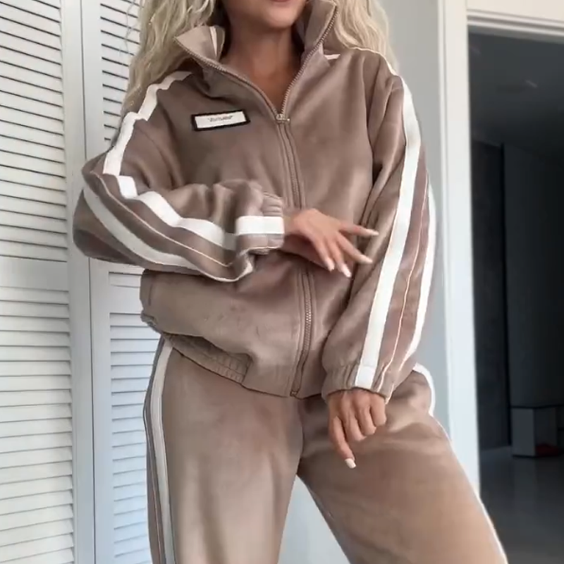 💥 50% OFF Limited! Women’s Color-Block 2-Piece Set – Elastic Waist, Trendy Contrast for Daily & Gifting