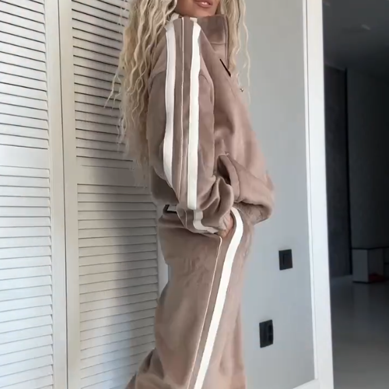 💥 50% OFF Limited! Women’s Color-Block 2-Piece Set – Elastic Waist, Trendy Contrast for Daily & Gifting