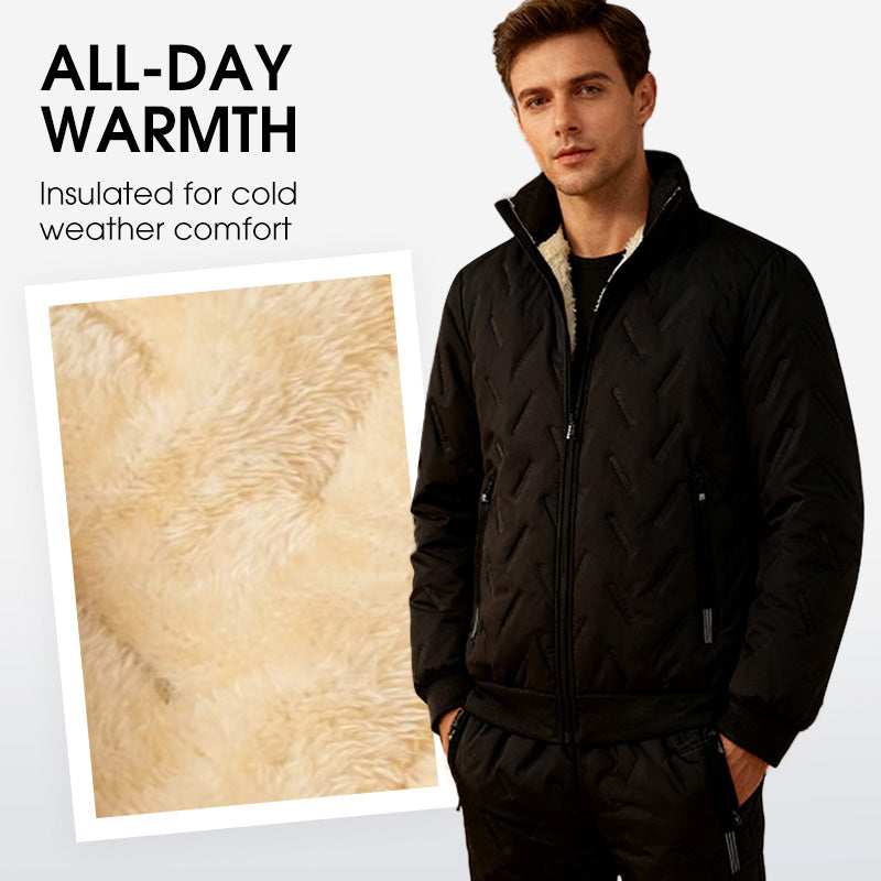 Men's Stylish Warm Jacket & Pants Two-Piece Set