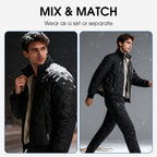 Men's Stylish Warm Jacket & Pants Two-Piece Set