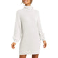 🌟Hot Sale 49% OFF🌟Women's Turtleneck Long Lantern Sleeve Loose Sweater Dress