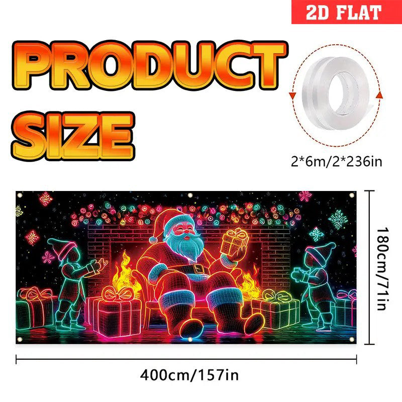 🏆Flash Sale⚡50K+ SOLD! Almost Gone-💥Fluorescent Christmas Door Cover Party Banner