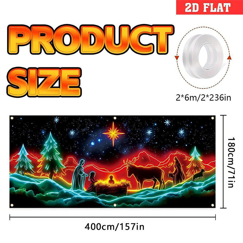 🏆Flash Sale⚡50K+ SOLD! Almost Gone-💥Fluorescent Christmas Door Cover Party Banner