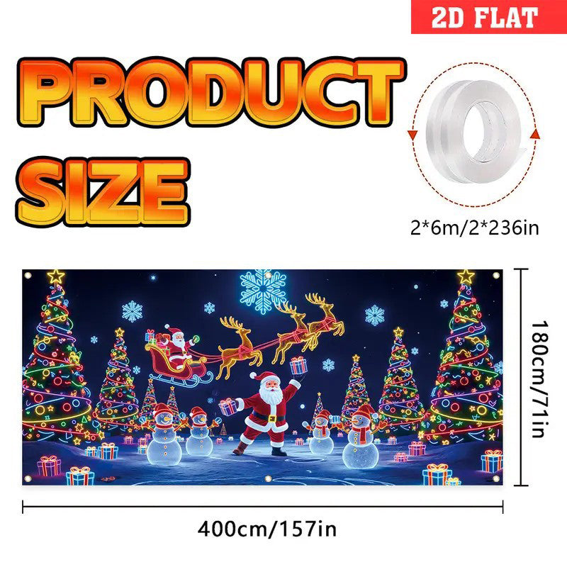 🏆Flash Sale⚡50K+ SOLD! Almost Gone-💥Fluorescent Christmas Door Cover Party Banner