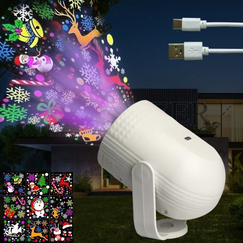 🎄 Magical Christmas USB LED Projection Light – 12+ Festive Patterns, Plug & Play for Home/Party Decor