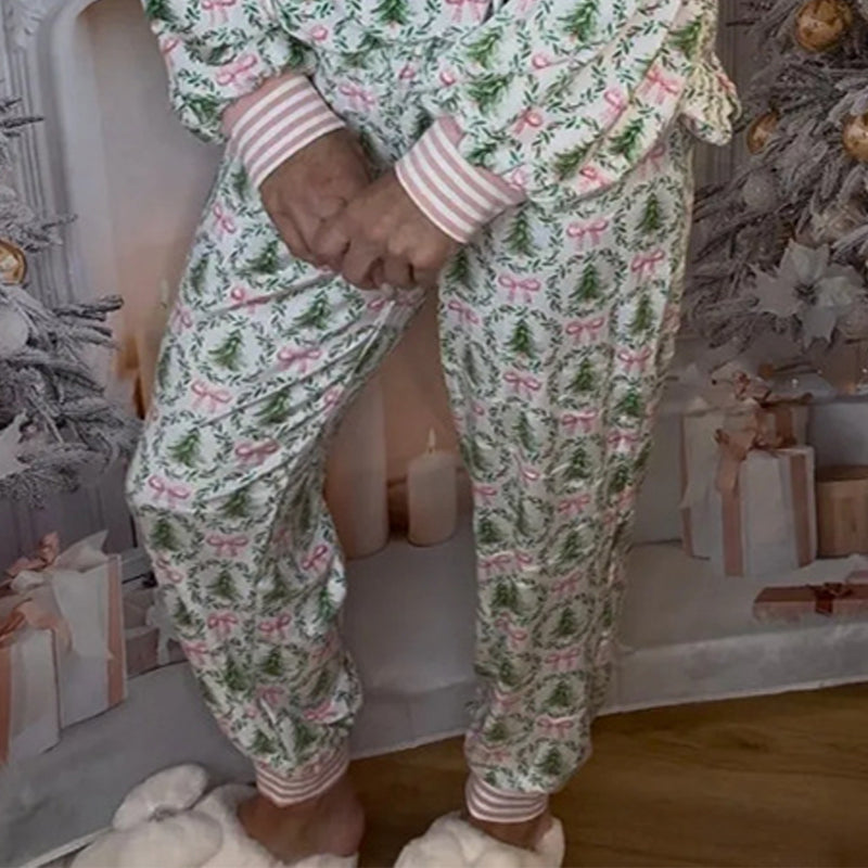 🎄 Cozy Christmas Long-Sleeve Pajama Set – Festive Prints & Soft Fabric, Perfect for Holiday Nights