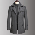 Men's Winter Business Tweed Coat – Warm Wool Tweed Fabric, Elegant for Cold-Weather Office & Events
