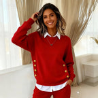 💥 HALF PRICE! Fake 2-Piece Sweatshirt & Pants – Flattering High-Waist Design, Perfect for Daily/Outings!