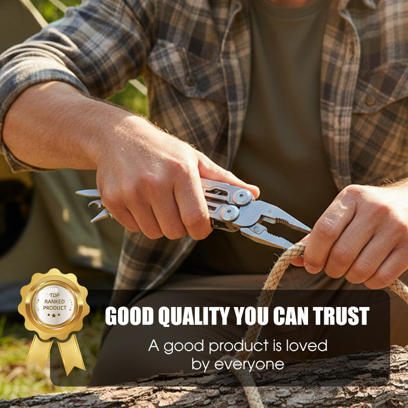 12-in-1 Stainless Steel Foldable Multitool Pliers