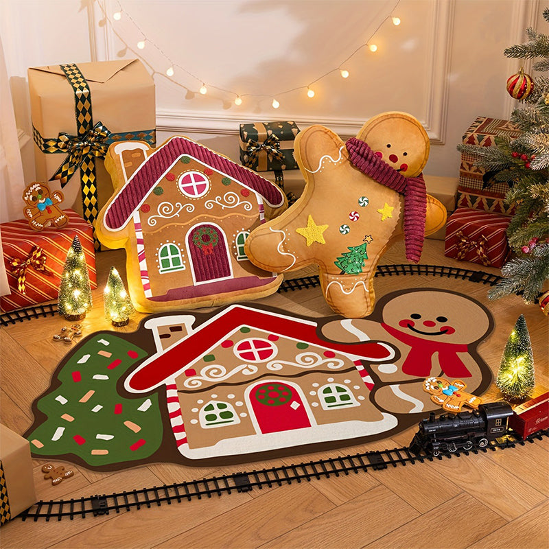 🎄🍪 Christmas Gingerbread Man Doormat – Non-Slip & Absorbent, Festive Welcome for Holiday Guests! #ChristmasDoormat