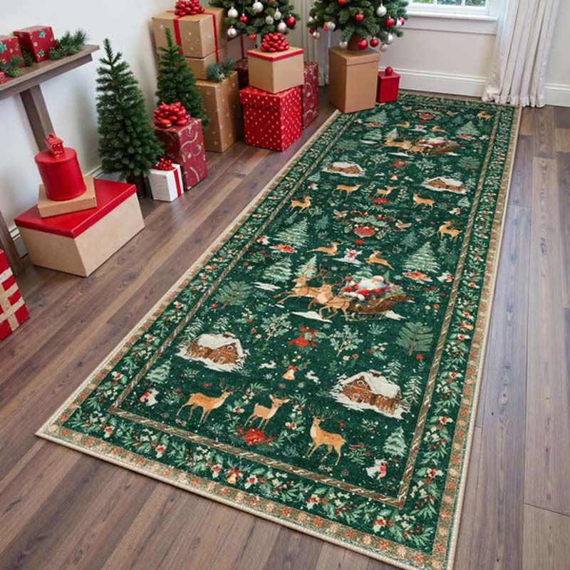 🎄🧶 Soft Non-Slip Christmas Rug – Plush Fabric + Anti-Skid Backing, Warm Festive Vibes for Living Room!