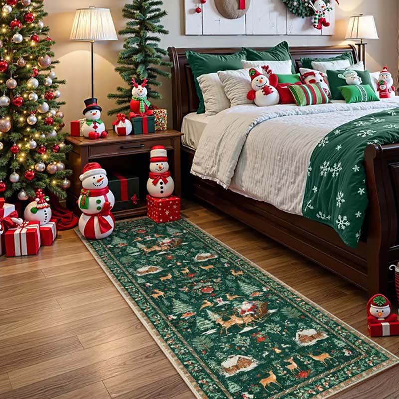 🎄🧶 Soft Non-Slip Christmas Rug – Plush Fabric + Anti-Skid Backing, Warm Festive Vibes for Living Room!