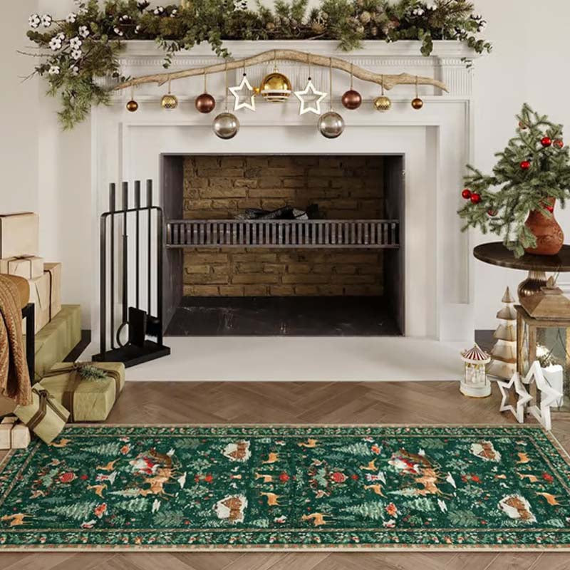 🎄🧶 Soft Non-Slip Christmas Rug – Plush Fabric + Anti-Skid Backing, Warm Festive Vibes for Living Room!