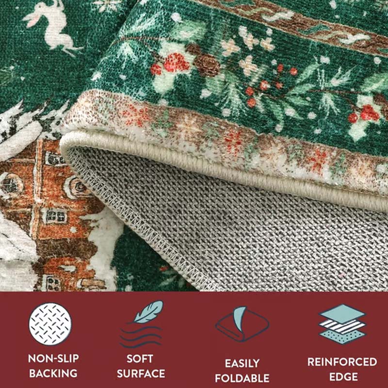 🎄🧶 Soft Non-Slip Christmas Rug – Plush Fabric + Anti-Skid Backing, Warm Festive Vibes for Living Room!