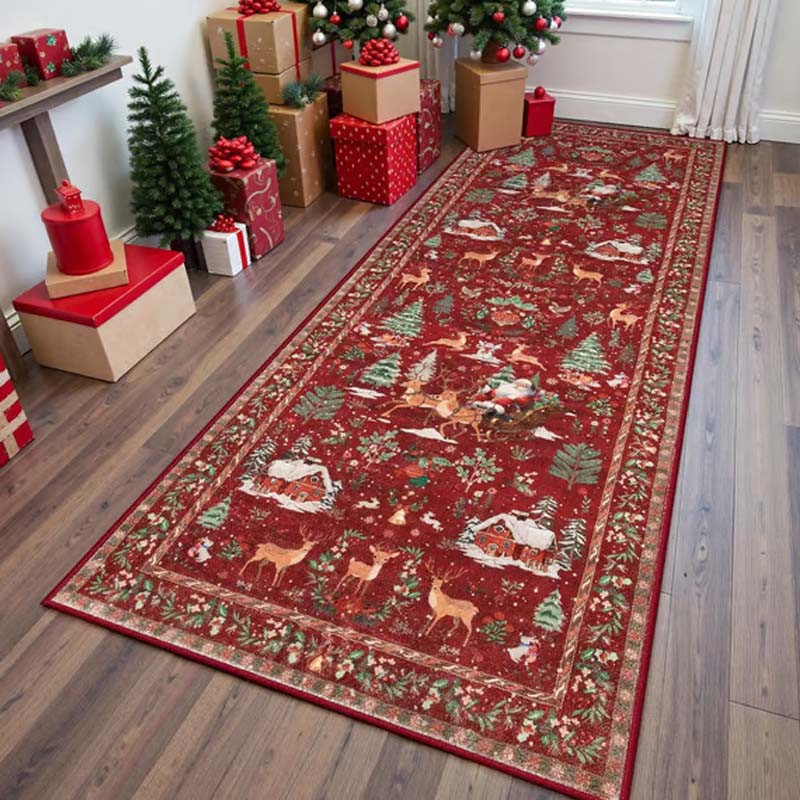 🎄🧶 Soft Non-Slip Christmas Rug – Plush Fabric + Anti-Skid Backing, Warm Festive Vibes for Living Room!