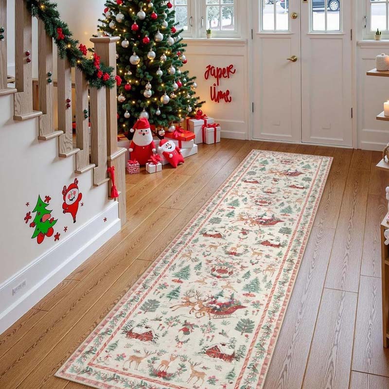 🎄🧶 Soft Non-Slip Christmas Rug – Plush Fabric + Anti-Skid Backing, Warm Festive Vibes for Living Room!