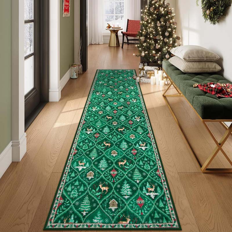 🎄🧶 Soft Non-Slip Christmas Rug – Plush Fabric + Anti-Skid Backing, Warm Festive Vibes for Living Room!