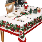 🎄 Kid-Friendly Christmas Tablecloth – Waterproof Rectangular Design, Wipe Clean for Holiday Messes!