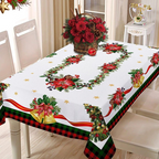 🎄 Kid-Friendly Christmas Tablecloth – Waterproof Rectangular Design, Wipe Clean for Holiday Messes!