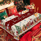 🎄 Kid-Friendly Christmas Tablecloth – Waterproof Rectangular Design, Wipe Clean for Holiday Messes!
