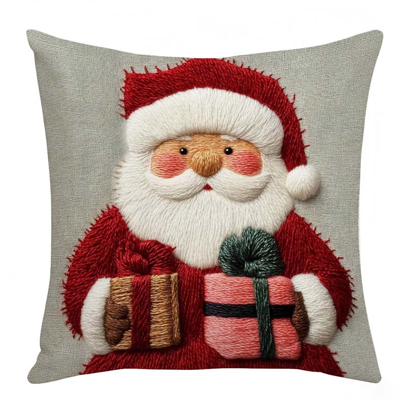 🎄⛄ Festive Christmas Character Pillow Cover – Santa/Snowman Prints, Instant Holiday Vibes for Your Sofa!