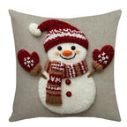 🎄⛄ Festive Christmas Character Pillow Cover – Santa/Snowman Prints, Instant Holiday Vibes for Your Sofa!