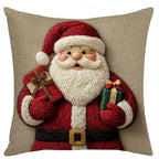 🎄⛄ Festive Christmas Character Pillow Cover – Santa/Snowman Prints, Instant Holiday Vibes for Your Sofa!