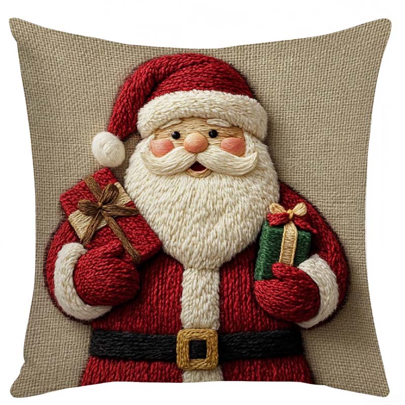 🎄⛄ Festive Christmas Character Pillow Cover – Santa/Snowman Prints, Instant Holiday Vibes for Your Sofa!
