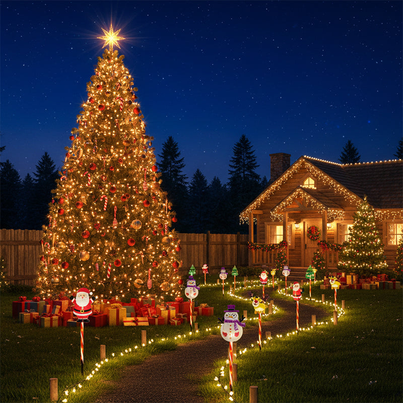 🔥🎄 50% OFF! Warm Glow Festive Garden Stake Lights – Durable + Magical Glow, Half-Price Holiday Joy!
