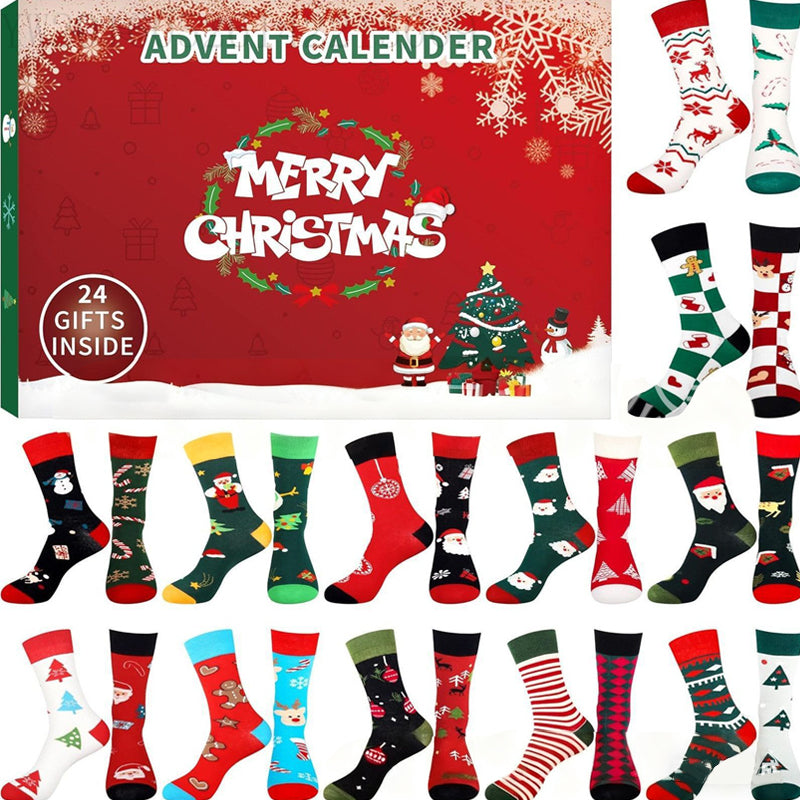🎄🧦 50% OFF! Christmas Socks Advent Calendar – 24 Days of Festive Socks, Cute Designs for Kids & Adults!