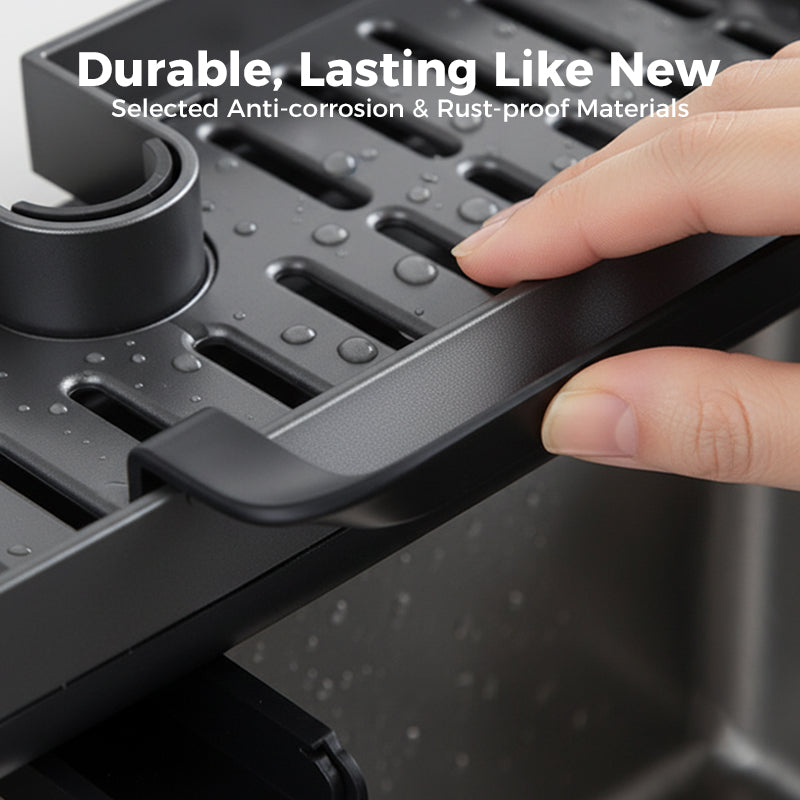 💧 Faucet Sink Drain Rack – Space-Saving Drainage & Storage, Perfect for Kitchen Utensils/Dishes