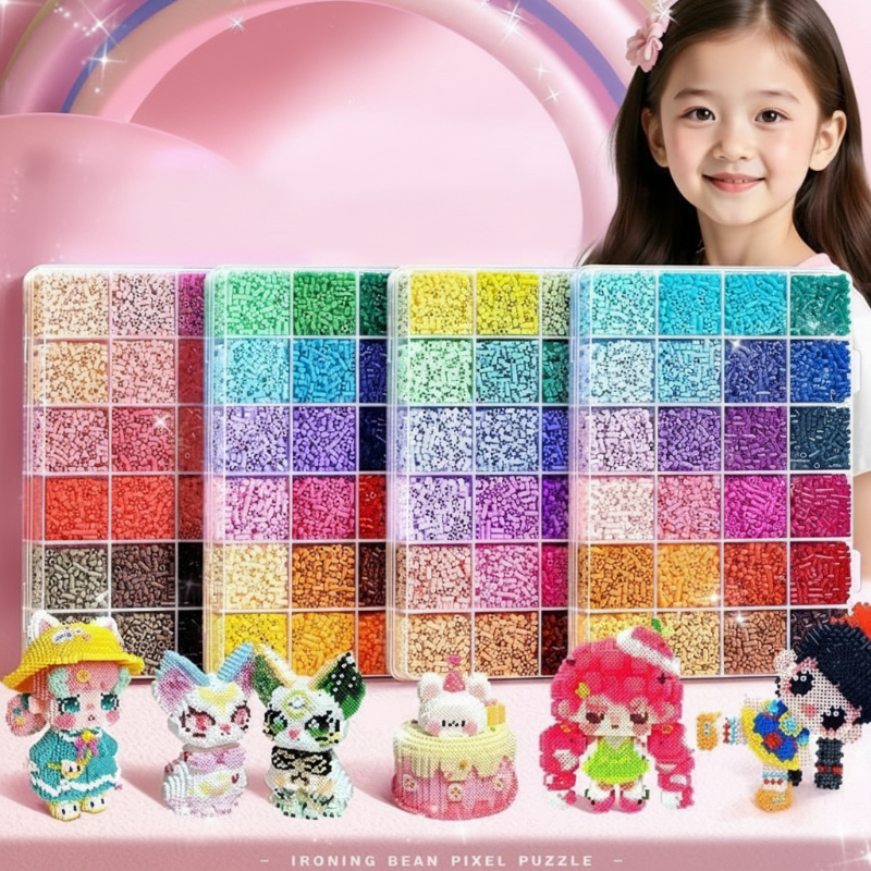 96-Color Complete Fuse Bead Kit – Family Craft Fun & Cognitive Growth, Perfect for Parent-Child Bonding!