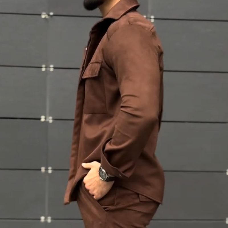 👕🩳 Men's Casual Shirt & Pants 2-Piece Set – Ready-to-Wear Outfit, No Fuss Matching! Comfortable