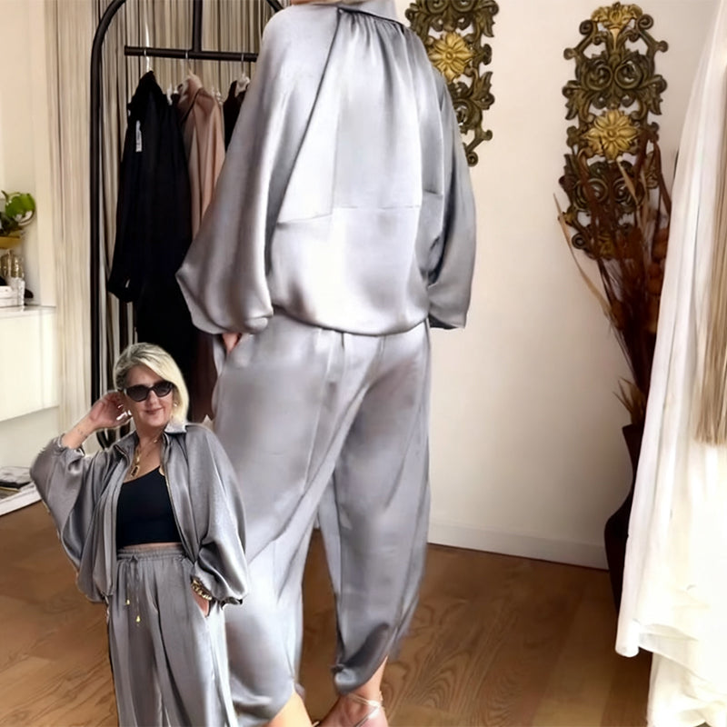 👗 Women’s Satin Lightweight Co-ord Set – Flowy Fabric & Versatile Design, Casual-Chic Essential!