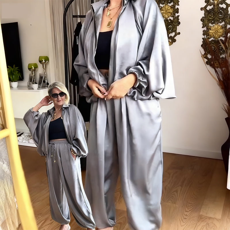 👗 Women’s Satin Lightweight Co-ord Set – Flowy Fabric & Versatile Design, Casual-Chic Essential!