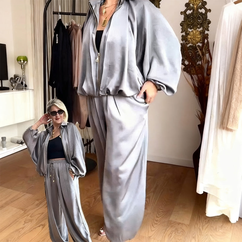 👗 Women’s Satin Lightweight Co-ord Set – Flowy Fabric & Versatile Design, Casual-Chic Essential!