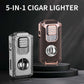 5-in-1 Refillable Cigar Torch Lighter with Cutter
