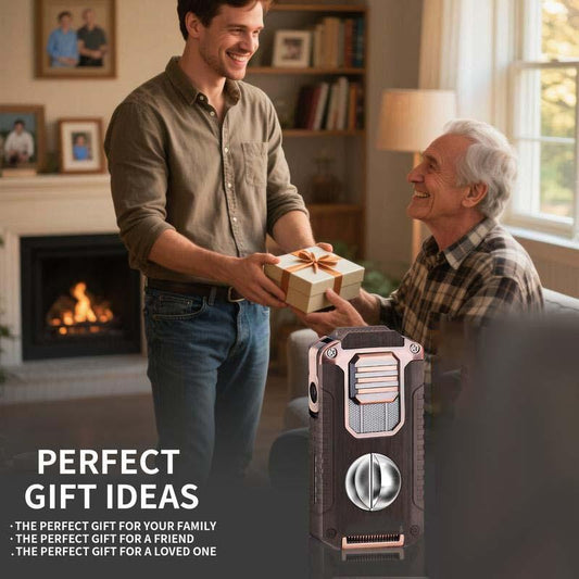 5-in-1 Refillable Cigar Torch Lighter with Cutter