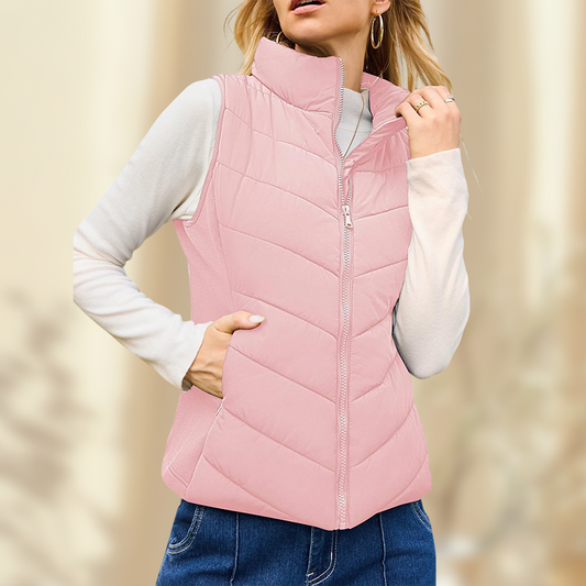✨Women's Slim-Fit Warm Stand Collar Vest – Cozy Thermal Fabric, Stand Collar & Effortless Layering! Elevates winter outfits (paired with sweaters/coats) without adding bulk!