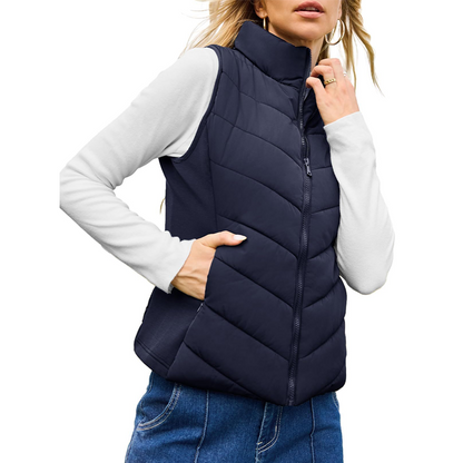 ✨Women's Slim-Fit Warm Stand Collar Vest – Cozy Thermal Fabric, Stand Collar & Effortless Layering! Elevates winter outfits (paired with sweaters/coats) without adding bulk!