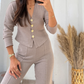 🧶 Women’s Casual Knitted Cardigan & Pants 2-Piece Set - Soft Stretchy Fabric for Daily Wear