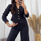 🧶 Women’s Casual Knitted Cardigan & Pants 2-Piece Set - Soft Stretchy Fabric for Daily Wear