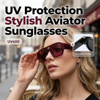 Trendy Blogger Same Style Retro Aviator Sunglasses