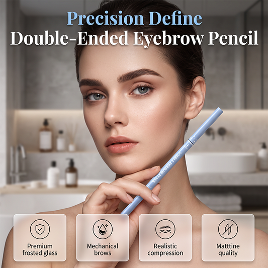 ✨Double-Ended Waterproof Angled Eyebrow Pencil（Wasserfest & schmierfest – hält den ganzen Tag）
