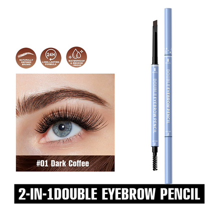 ✨Double-Ended Waterproof Angled Eyebrow Pencil（Wasserfest & schmierfest – hält den ganzen Tag）